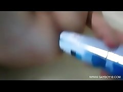 Gay Boy Fucks Himself With Spray Can Dildo www.gayboy18.com