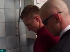 Eurocreme.com - Bodyguard fucks twink in public toilet