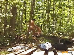 Blonde Man Gets His Asshole Screwed in the Forest by a Handsome Twink