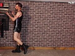 Hot Italian twink crossdressed gets all his holes used and fucked by dominant master