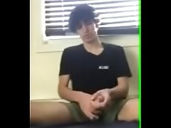 Teen beatiful and big cock jerking off and cum